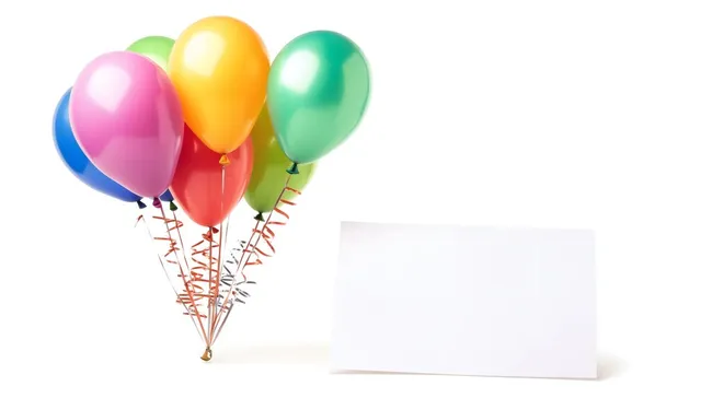 Bunte Luftballons mit leerem Notizfeld