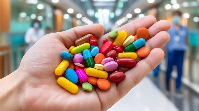 Bunte Medikamentenvielfalt in Krankenhaus