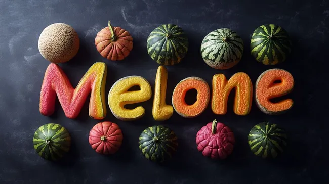 Bunte Melonen-Zusammenstellung auf dunklem Hintergrund