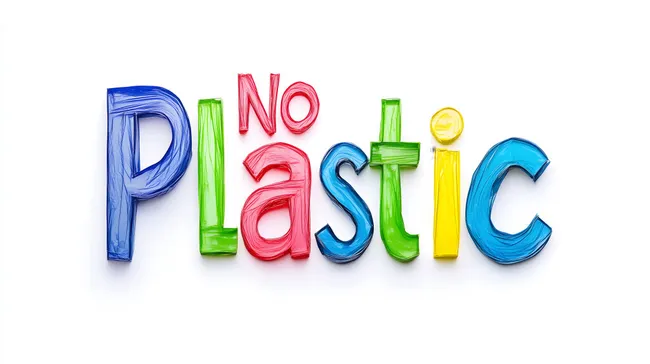 Bunte No-Plastic-Kampagne in Kreativlettring