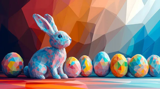 Bunte Osterdekoration mit abstraktem Hintergrund