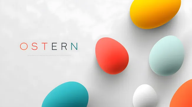 Bunte Ostereier auf hellem Hintergrund