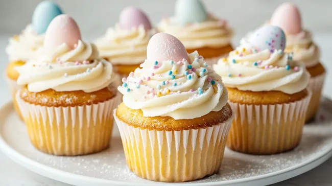 Bunte Osterhasen-Cupcakes mit Vanille-Frosting