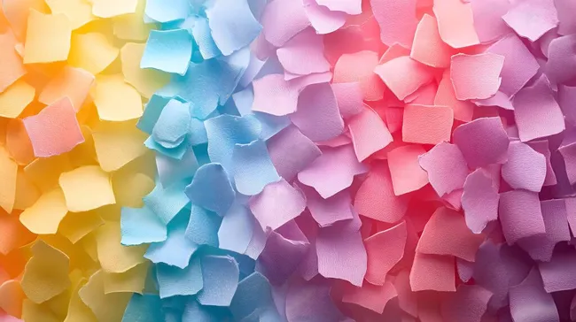 Bunte Papierschnipsel in regenbogenfarbigem Konfetti-Look