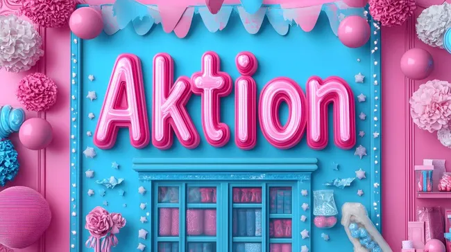 Bunte Partydekoration in Pink und Türkis