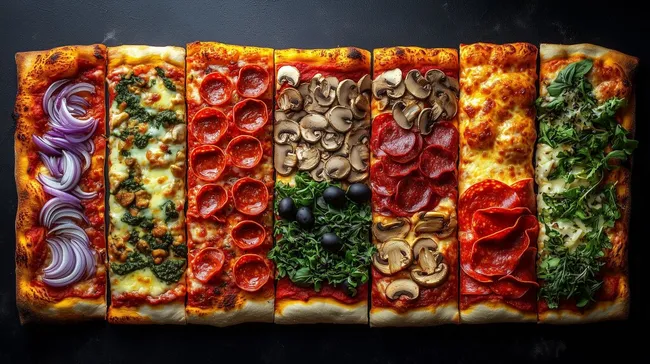 Bunte Pizza-Vielfalt mit frischen Zutaten