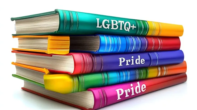 Bunte Pride-Bücher für LGBTQ+-Inhalte und Themen