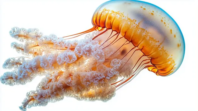 Bunte Qualle in Nahaufnahme