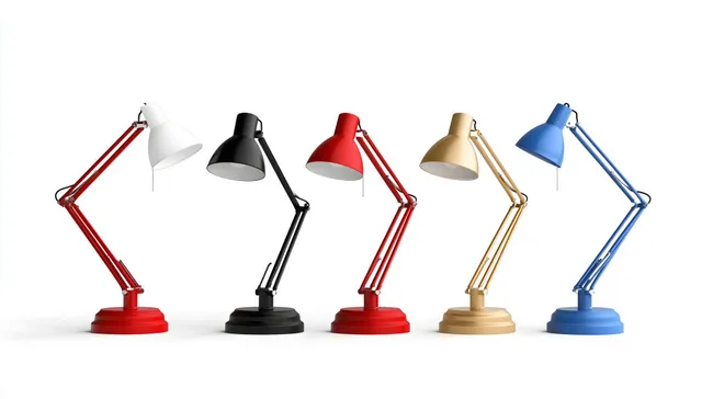 Bunte Retro-Schreibtischlampen für kreatives Arbeiten