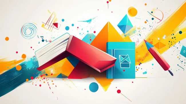 Bunte Schulbücher und Malutensilien für kreativen Lernstart