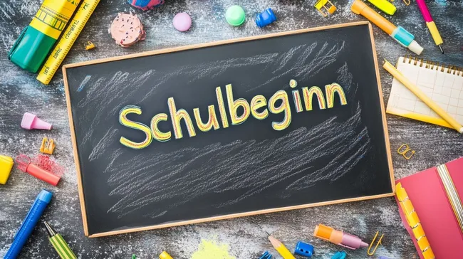 Bunte Schulutensilien zur Rückkehr in die Schule