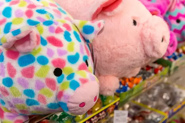 Bunte Schwein-Kuscheltiere - IAW Köln 2018