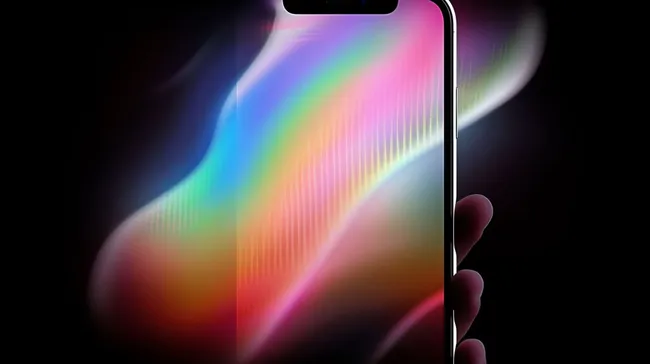 Bunte Smartphone-Darstellung mit modernen Lichteffekten