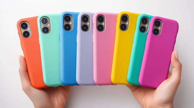 Bunte Smartphone-Hüllen in leuchtenden Farben