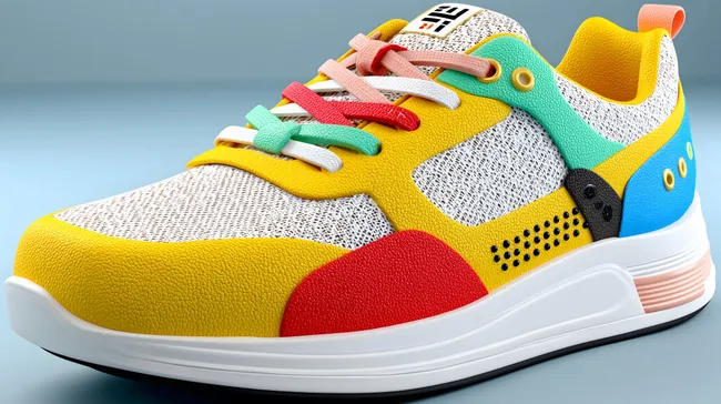 Bunte Sneaker mit vielfarbigem Design