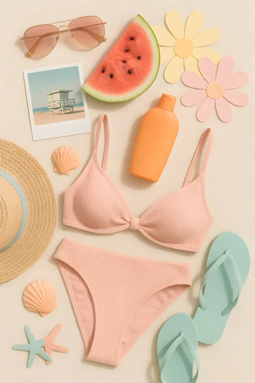 Bunte Sommer-Stillleben mit Sonnenbrille und Wassermelone