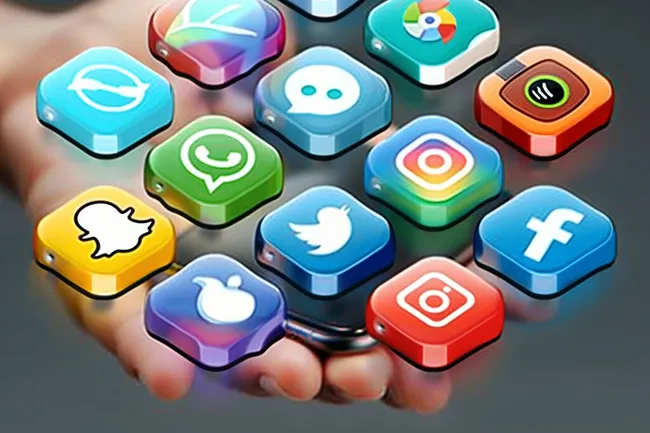 Bunte soziale Medien-Symbole