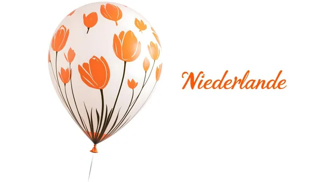 Bunte Tulpen auf Luftballon - Niederländisches Flair