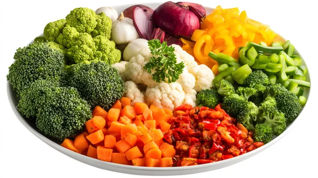Bunte und abwechslungsreiche Gemüseplatte