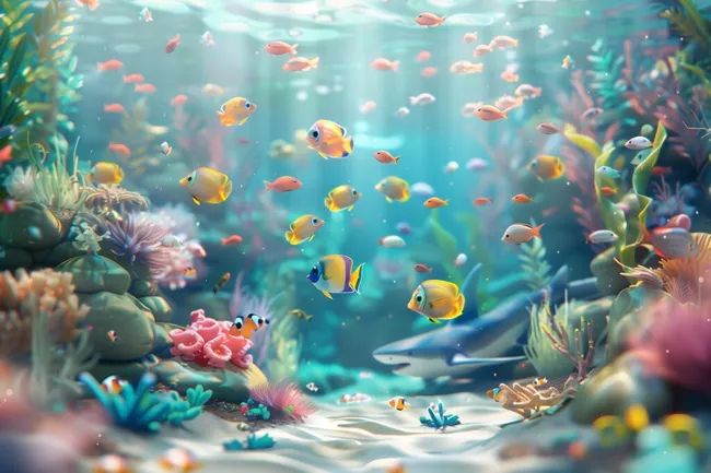 Bunte Unterwasserwelt voller lebendiger Meeresfische