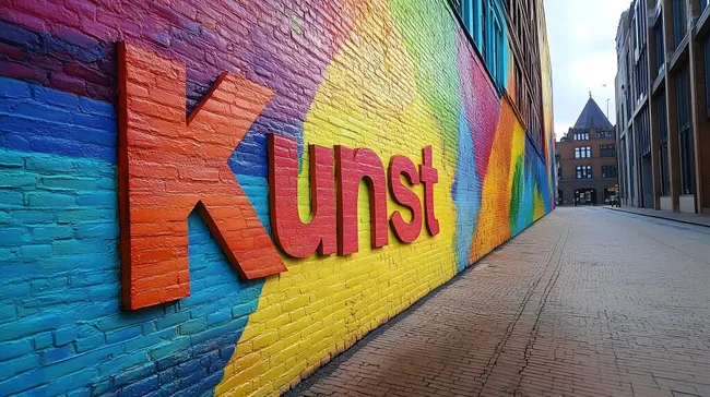 Bunte, urbane Graffiti-Wand in Köln
