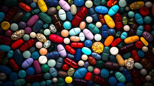Bunte Vielfalt medizinischer Pillen und Kapseln