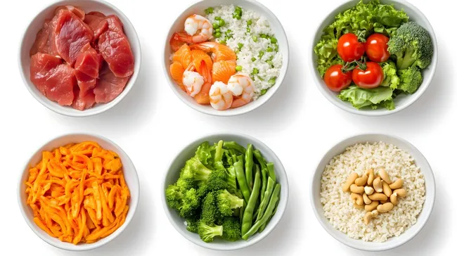 Bunte Zutaten für eine ausgewogene Mahlzeit