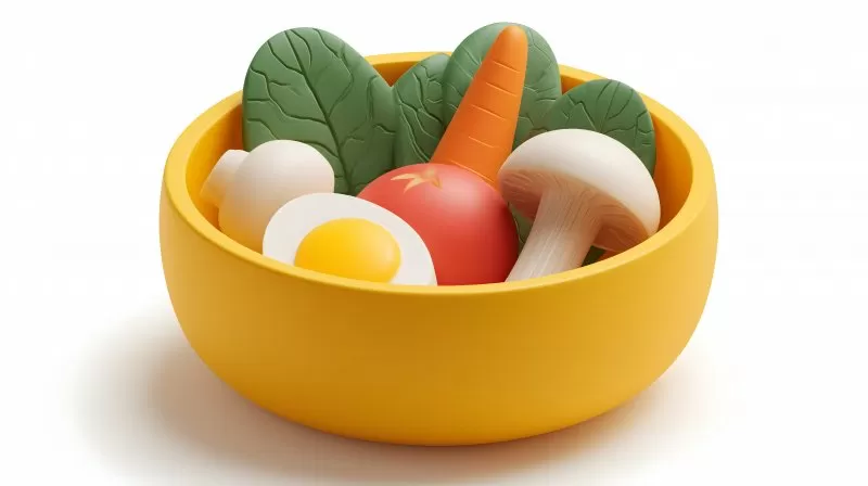 Bunter Gemüse-Mix im gelben Schüssel