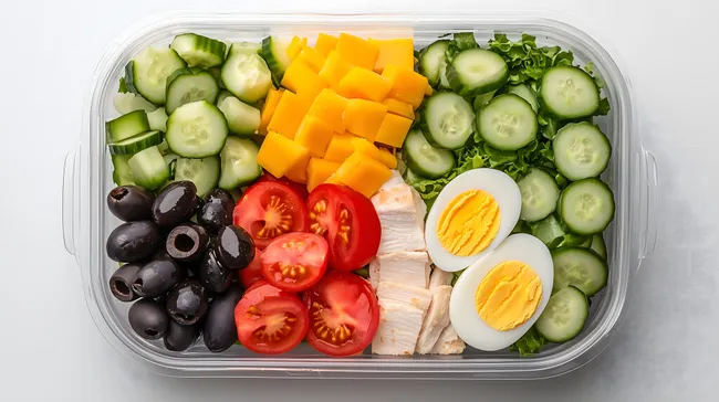 Bunter Gemüsesalat in praktischer Lunchbox