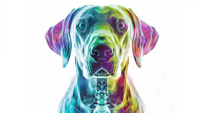 Bunter Hund mit psychedelischen Farben