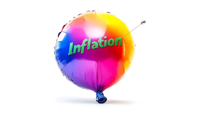 Bunter Inflations-Ballon in leuchtenden Farben