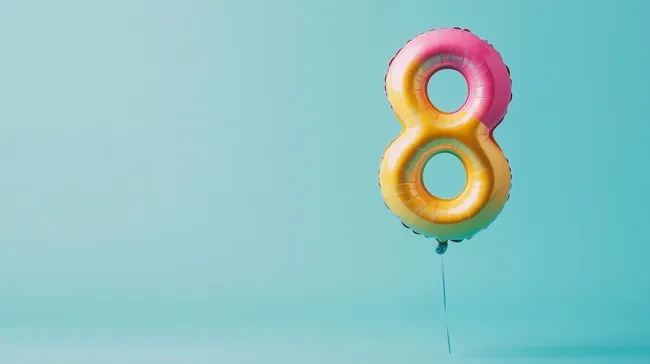 Bunter Zahl-8 Heliumballon für Geburtstag oder Feier