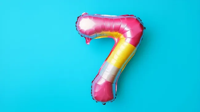 Bunter Zahlenballon in sommerlichen Farben