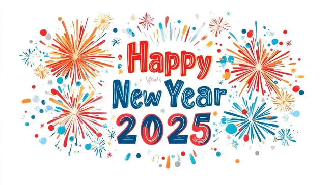 Buntes Feuerwerk für das neue Jahr 2025