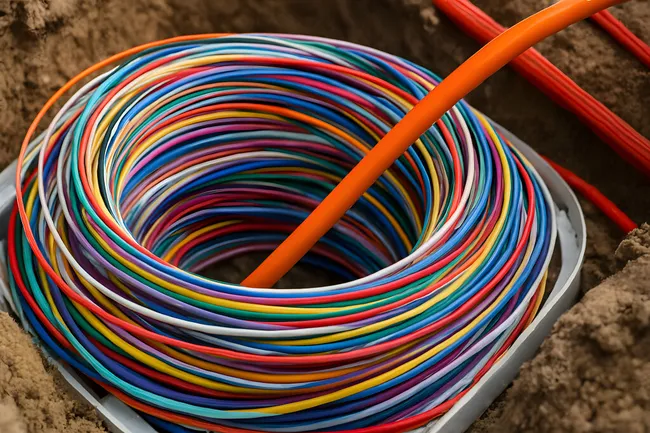 Buntes Kabel-Sortiment für Internetversorgung