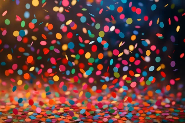 Buntes Konfetti in festlicher Stimmung