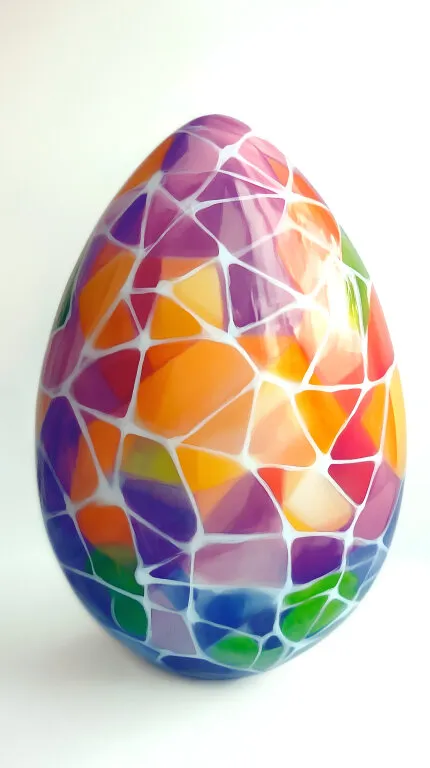 Buntes Mosaik-Osterei in Regenbogenfarben