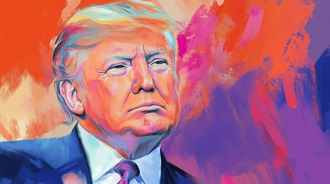 Buntes Porträt des Ex-Präsidenten Donald Trump