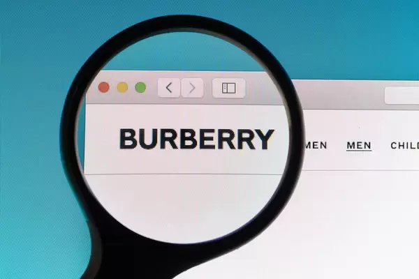 Burberry logo under magnifying glass