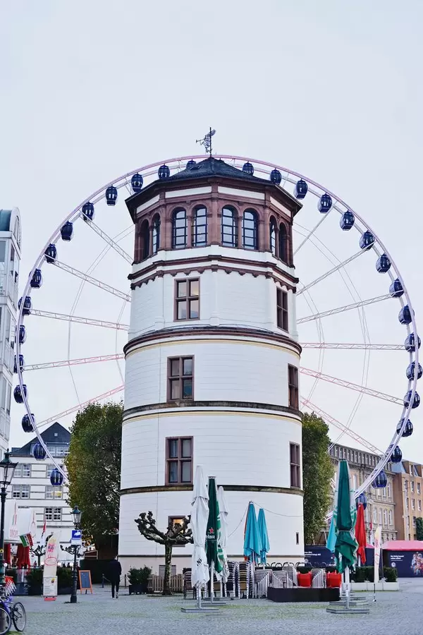 Burgplatz castle tower and Ferris wheel
