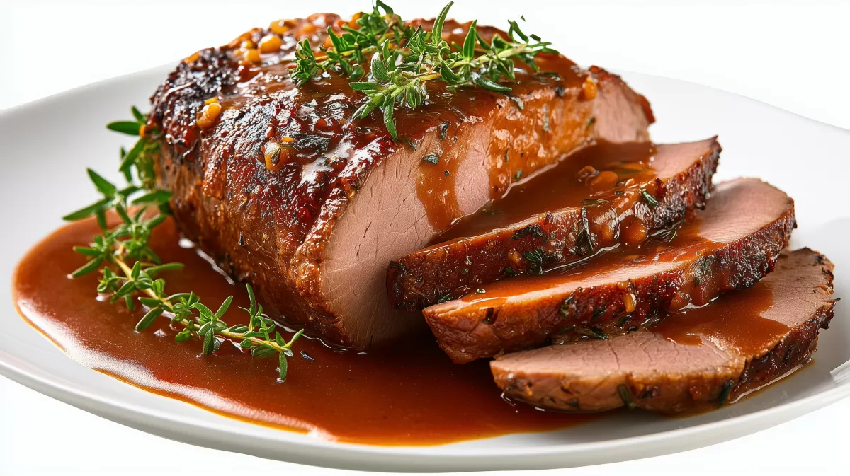 Burgunder Braten in Rotweinsauce mit Thymian