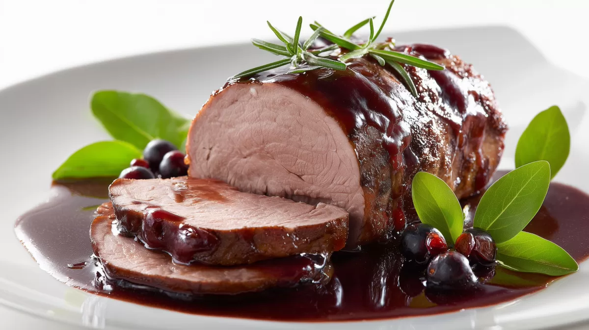 Burgunder Rollbraten mit Rotweinsauce und Rosmarin