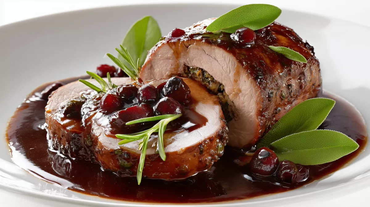 Burgunder Rollbraten mit Rotweinsauce und Salbei
