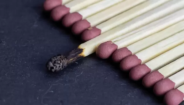 Burned match in group of new matches