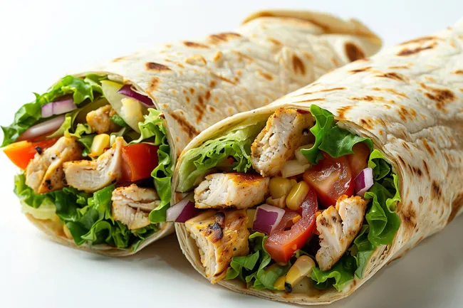 Burrito mit Hähnchen und Gemüse