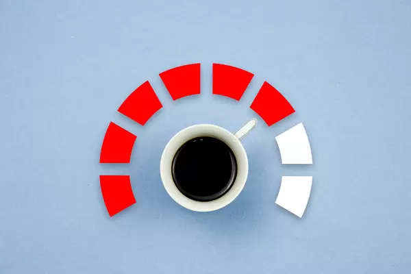 Burst of energy with cup of morning coffee