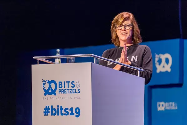 Burton Snowboards CEO Donna Carpenter gives a talk about "The power of No" from the stage of founders' festival #bits19
