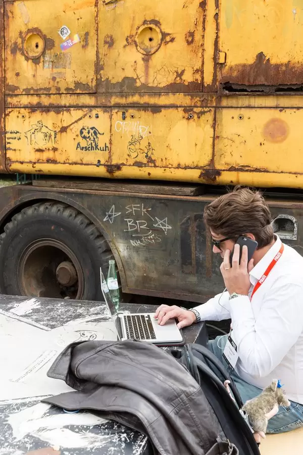 Business Man working on Macbook