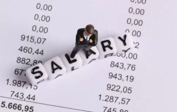 Businessman figure with Salary text