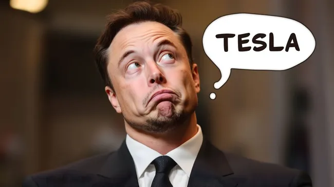 Businessman Ponders Tesla Electric Vehicle